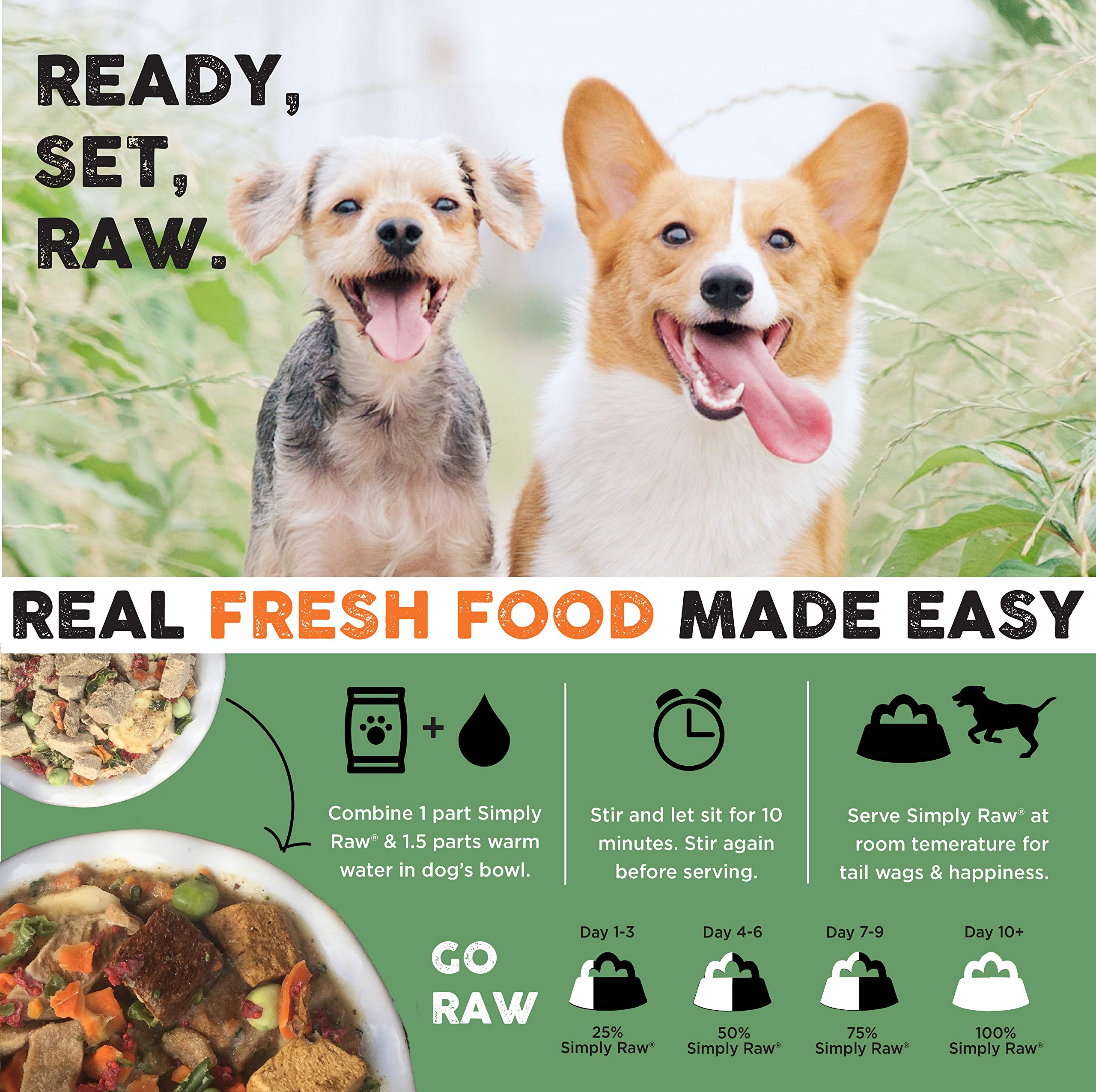 Nature's Diet Simply Raw probióticos y prebióticos, favorecen la salud intestinal.