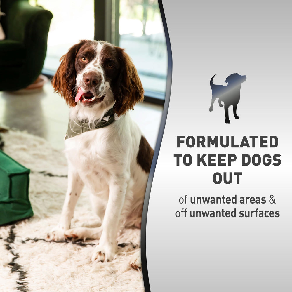 Aplicación en camas con Nature's Miracle Advanced Platinum para evitar que el perro suba.