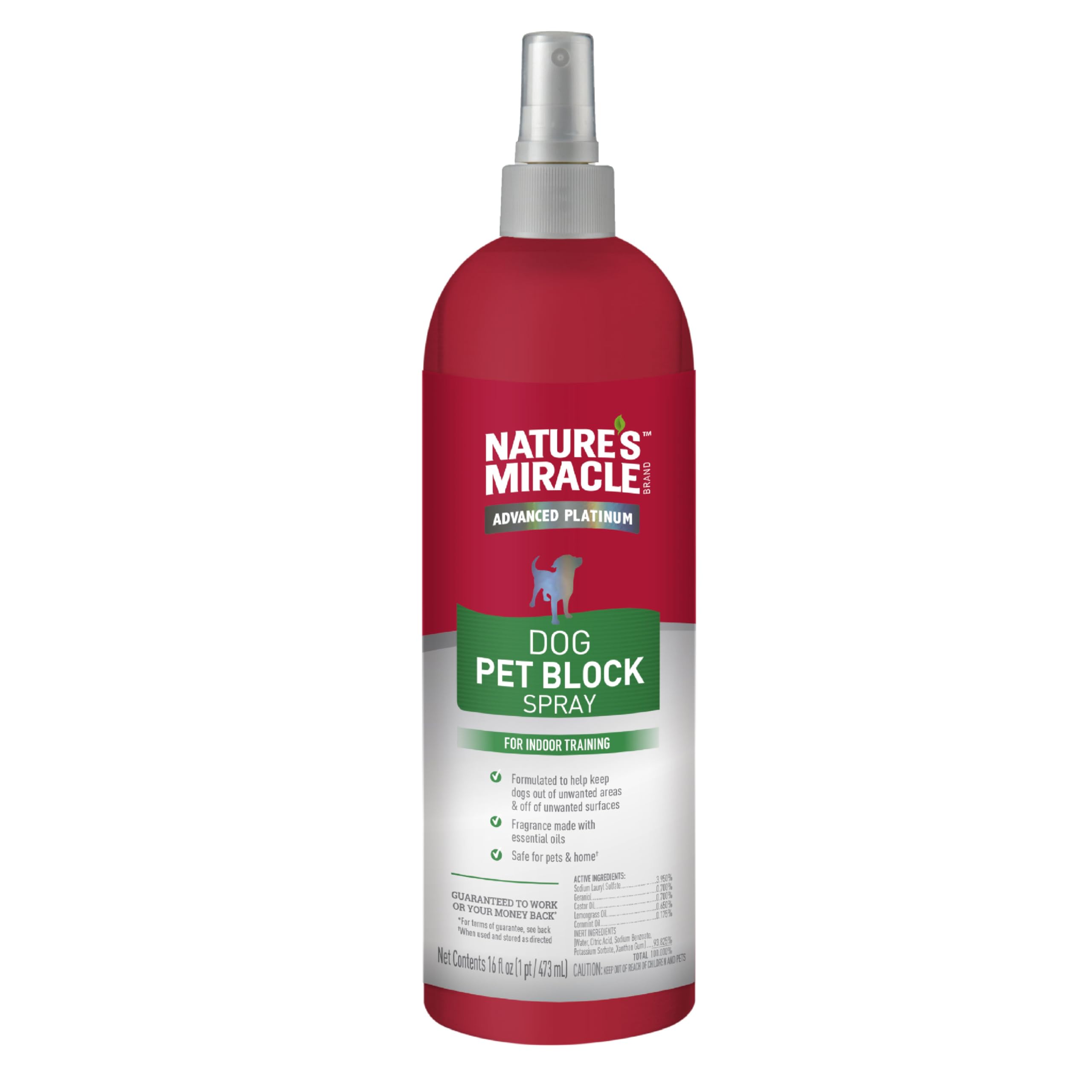 Nature's Miracle Advanced Platinum: botella de 473 ml, repelente para mantener áreas libres de mascotas.
