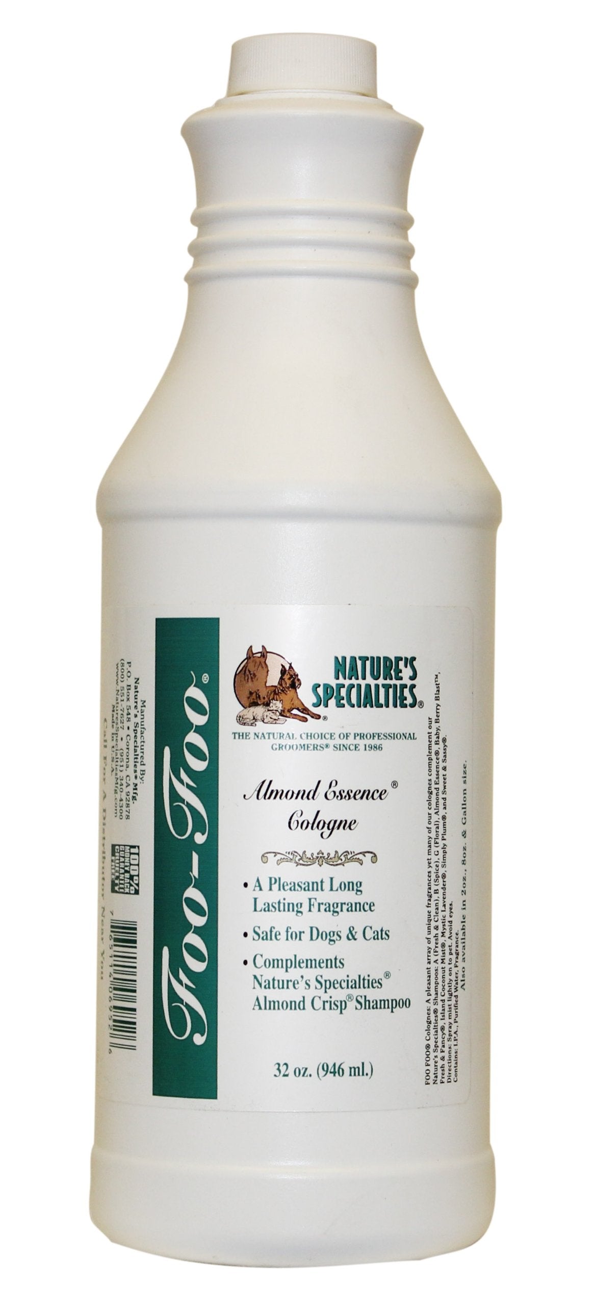 Nature's Specialties Almond Essence, frasco de colonia para perros con aroma a almendra.