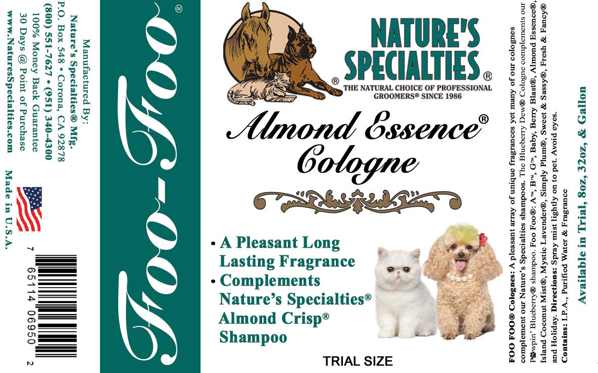 Nature's Specialties Almond Essence, rociado suave para acabado de cuidado del pelaje.