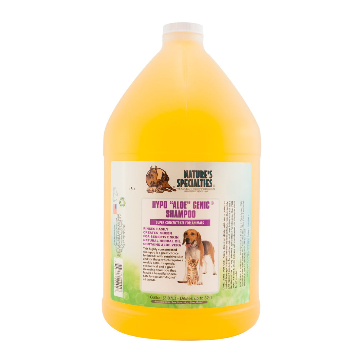 Nature's Specialties Aloe para perros, botella grande, limpieza suave para piel sensible