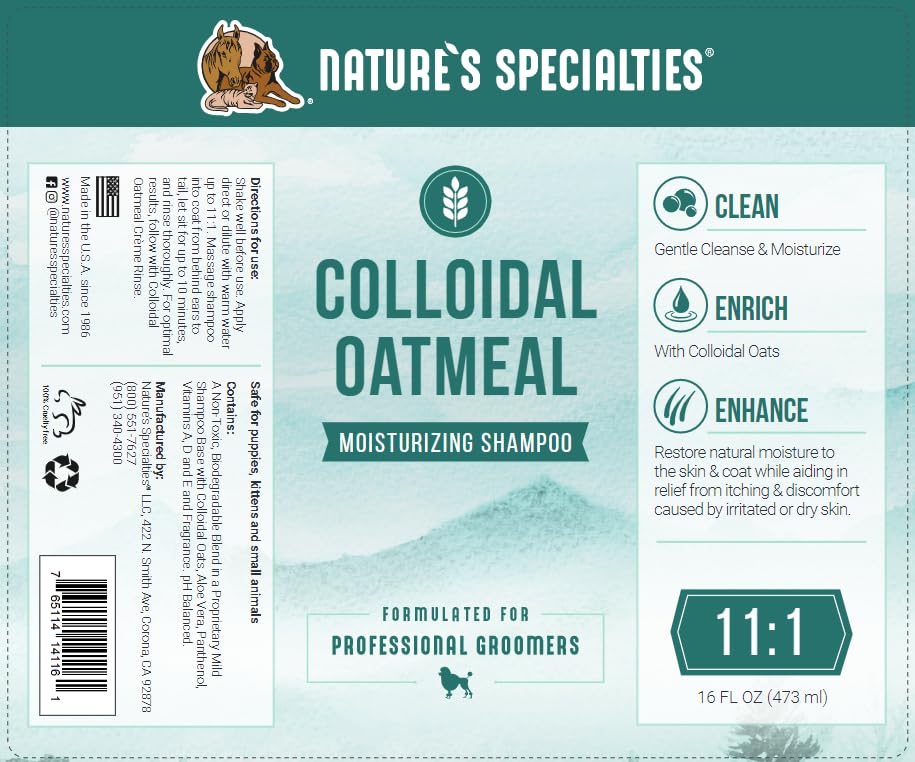 Nature's Specialties champú para perros aplicado en masaje, alivio del picor.