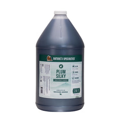 Nature's Specialties Plum Silky, botella frontal, champú suave para perros con proteínas de seda.
