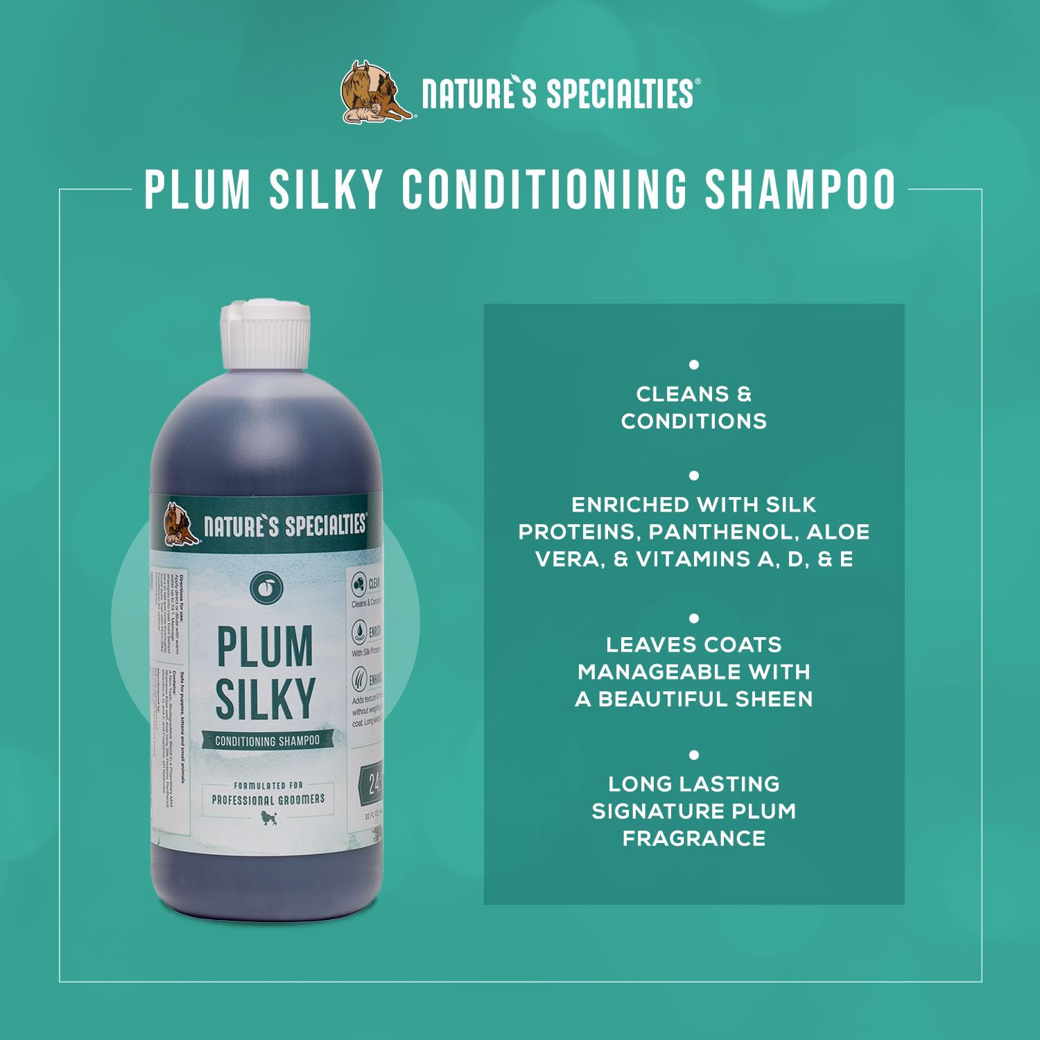 Detalle de dilución con agua tibia para Plum Silky Ultra Concentrado.