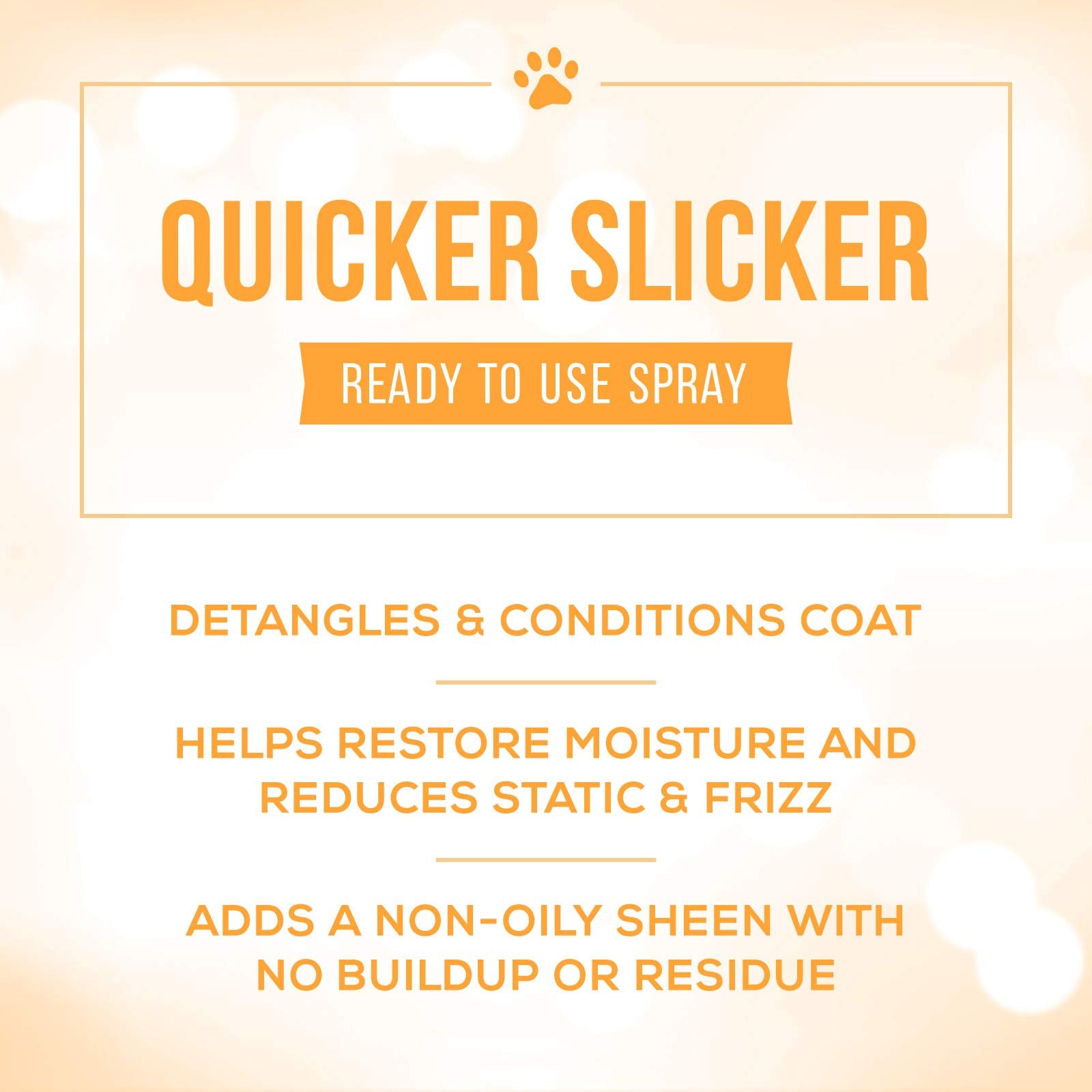 Nature's Specialties Quicker Slicker, pelaje húmedo facilita peinado.