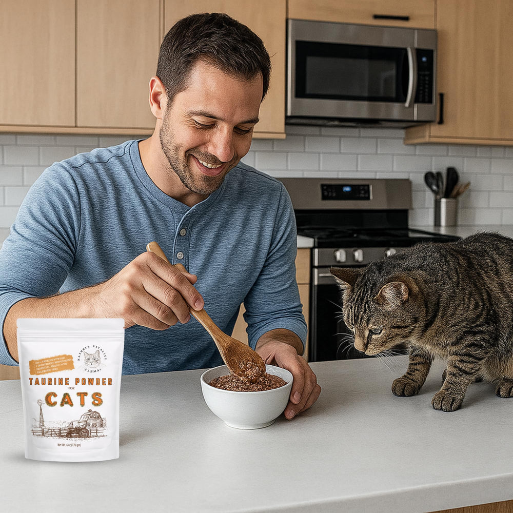 Taurina para digestión y bienestar estomacal en gatos.
