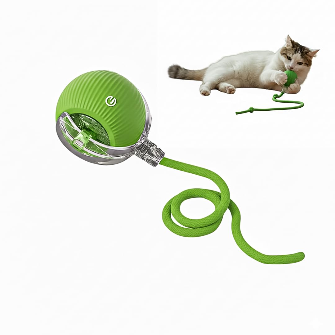 NatureTails bola interactiva para gatos con movimiento impredecible para juego en interiores.