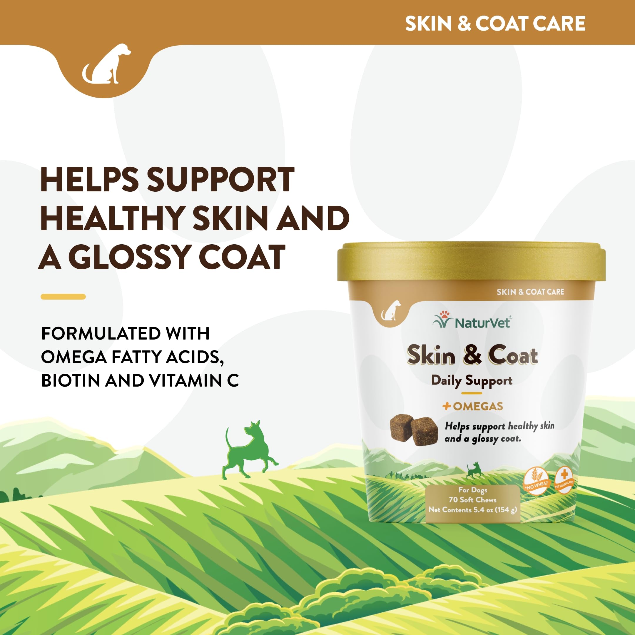 NaturVet aceites esenciales para piel y pelaje brillantes.
