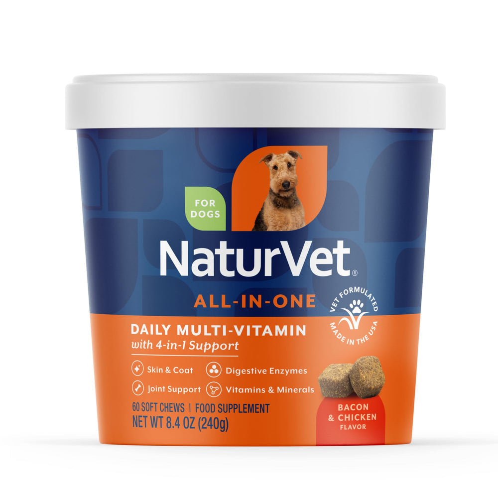 NaturVet All-in-One envase, presentación práctica para el cuidado diario de tu perro