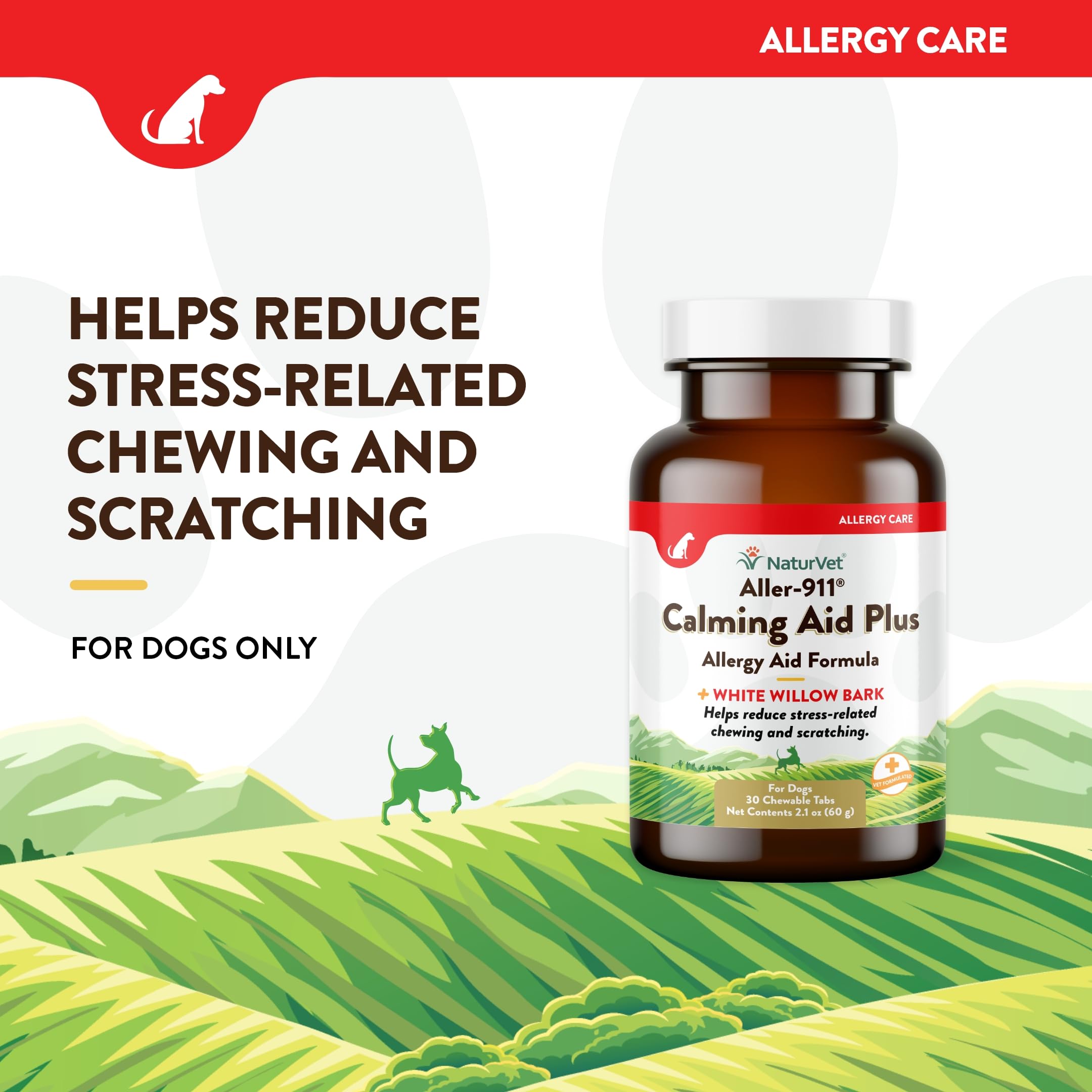NaturVet Aller-911 envase en Estados Unidos, producido bajo normas CGMP para seguridad.