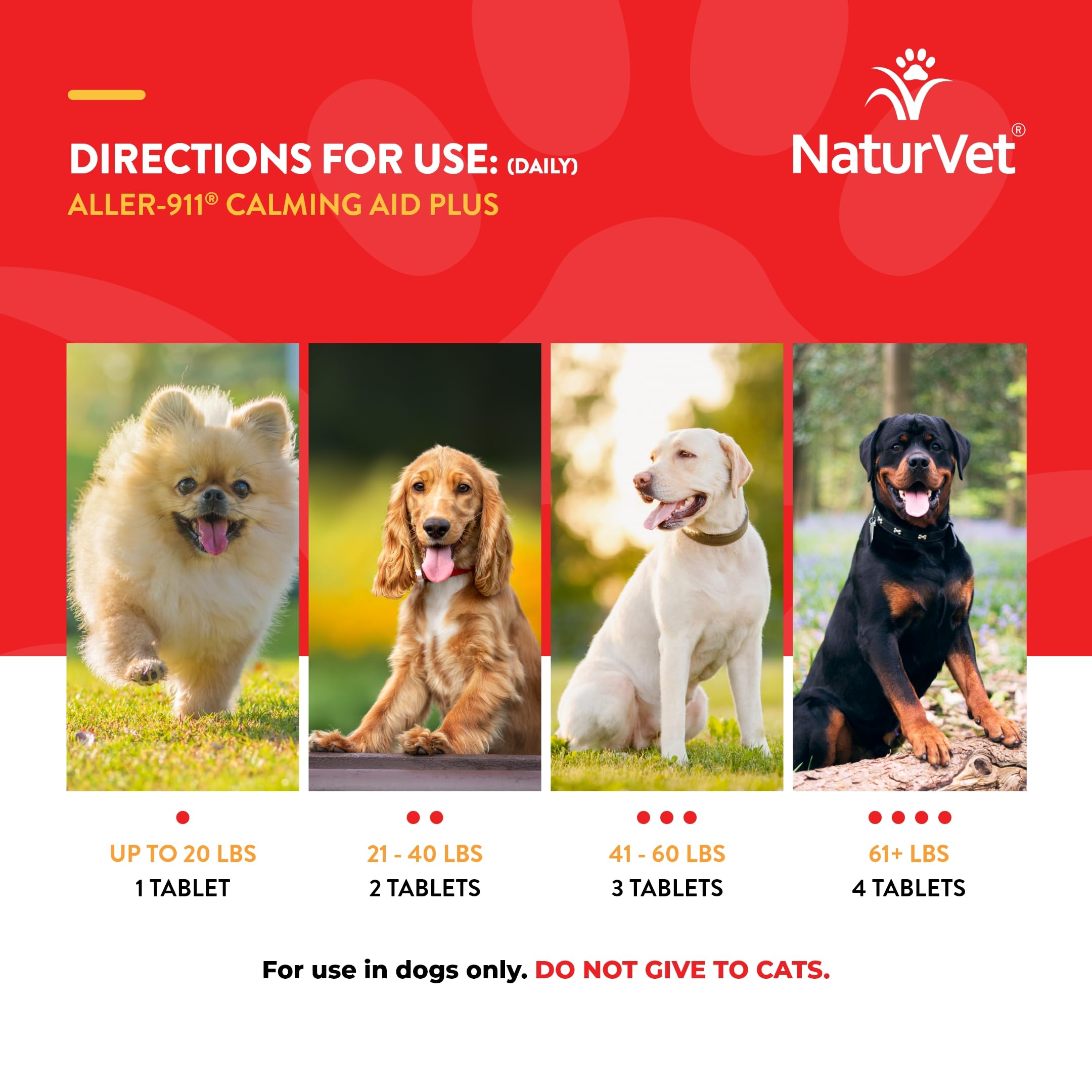 NaturVet Aller-911 sabor agradable, facilita adherencia al suplemento para perros.