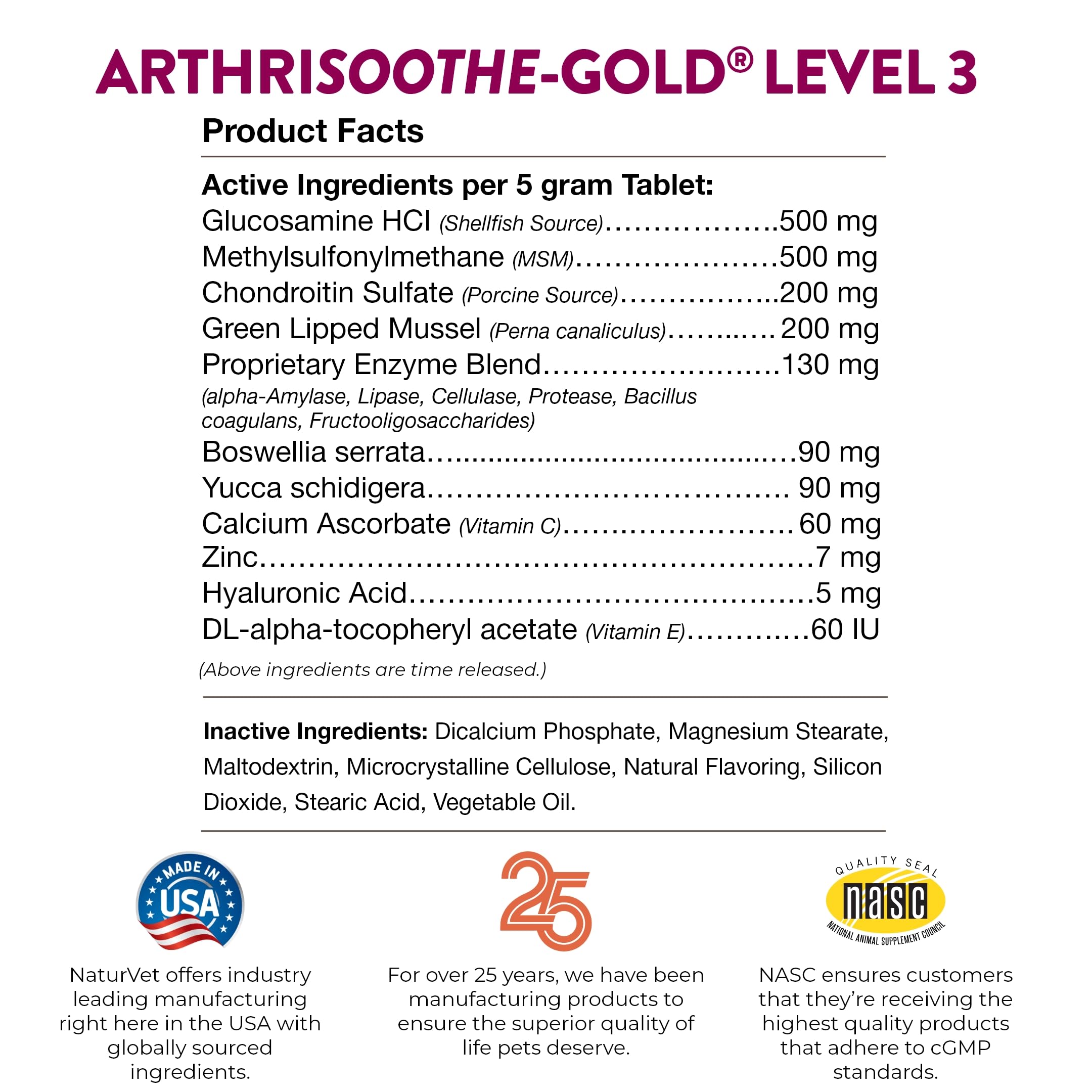 NaturVet ArthriSoothe-GOLD complemento suave para movilidad durante actividad física.