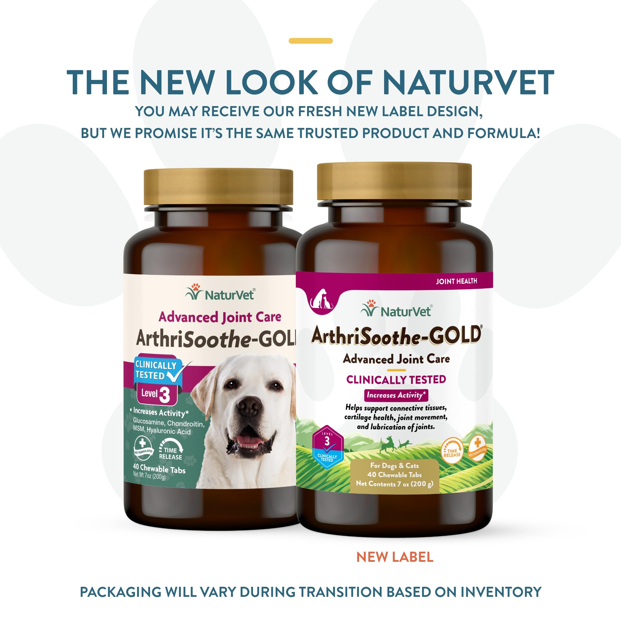 NaturVet ArthriSoothe-GOLD Nivel 3: envase principal para uso diario de mascotas.