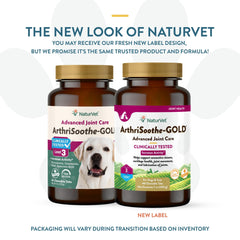 NaturVet ArthriSoothe-GOLD Nivel 3: envase principal para uso diario de mascotas.