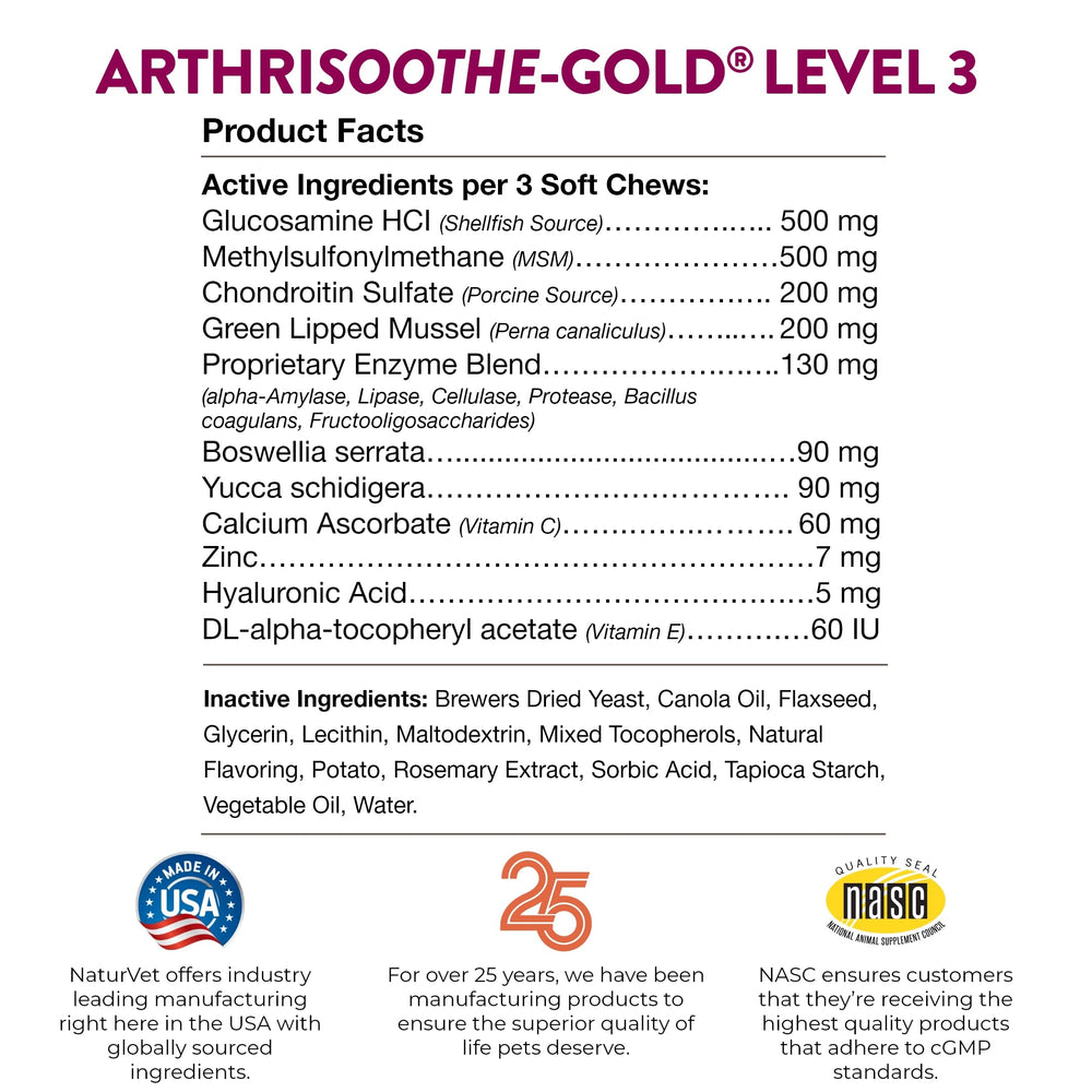 Caja NaturVet ArthriSoothe Gold para dosis diaria fácil