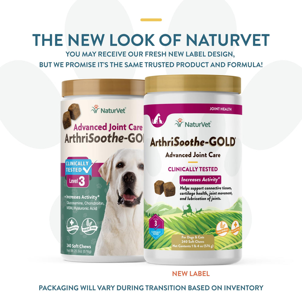 NaturVet ArthriSoothe Gold masticables suaves: sabor agradable para apoyar articulaciones