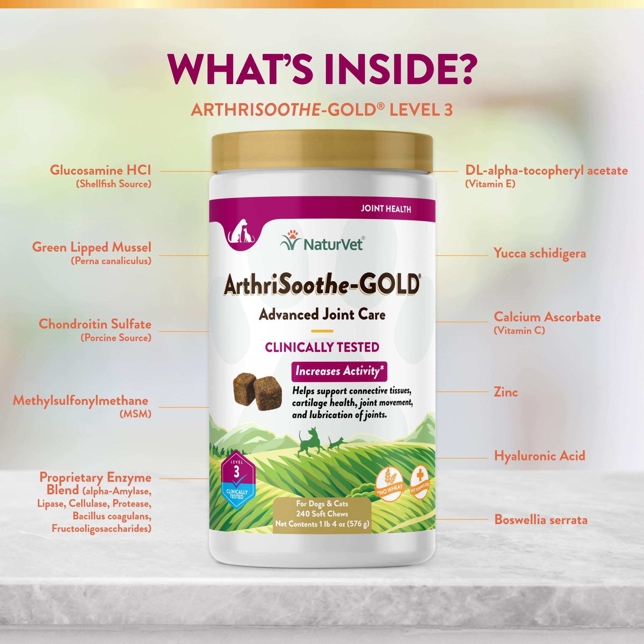 NaturVet ArthriSoothe Gold proceso de fabricación en USA con cGMP