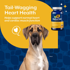 Ingredientes clave como taurina y espino alado en NaturVet Cardiovascular.