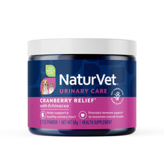 NaturVet Cranberry Relief Plus Echinacea: polvo medido para apoyo diario del tracto urinario.
