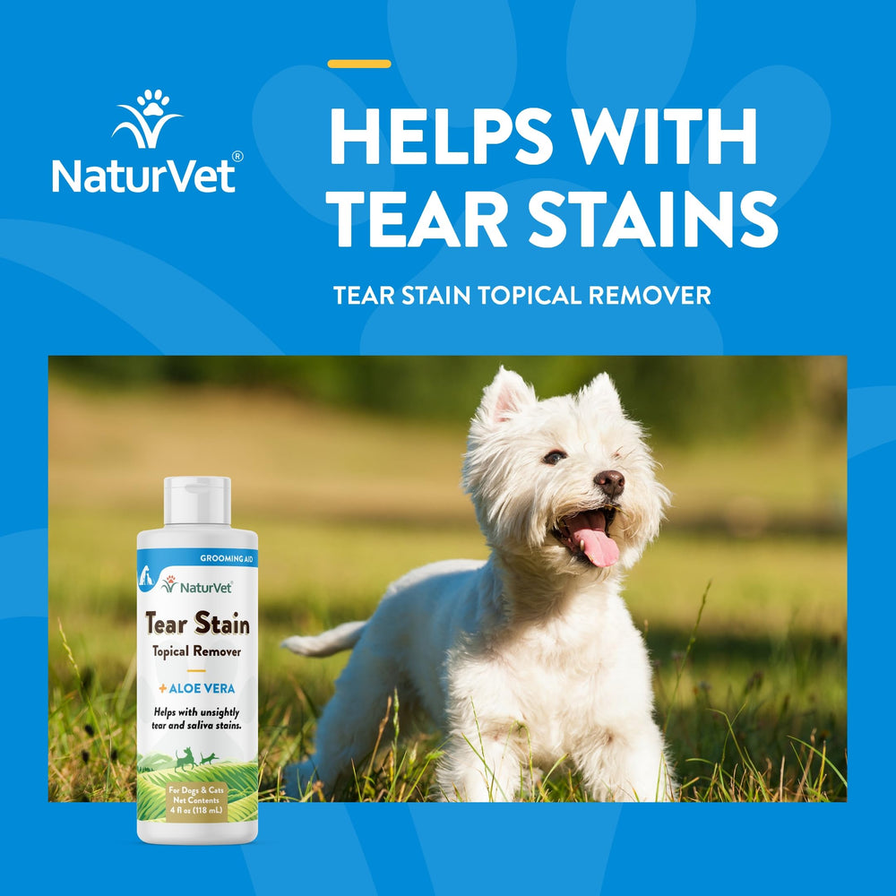 Cuidado suave de ojos con NaturVet para perros y gatos.