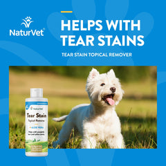 Cuidado suave de ojos con NaturVet para perros y gatos.