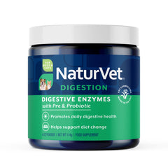 NaturVet enzimas digestivas para perros en polvo, apoyo al tracto digestivo
