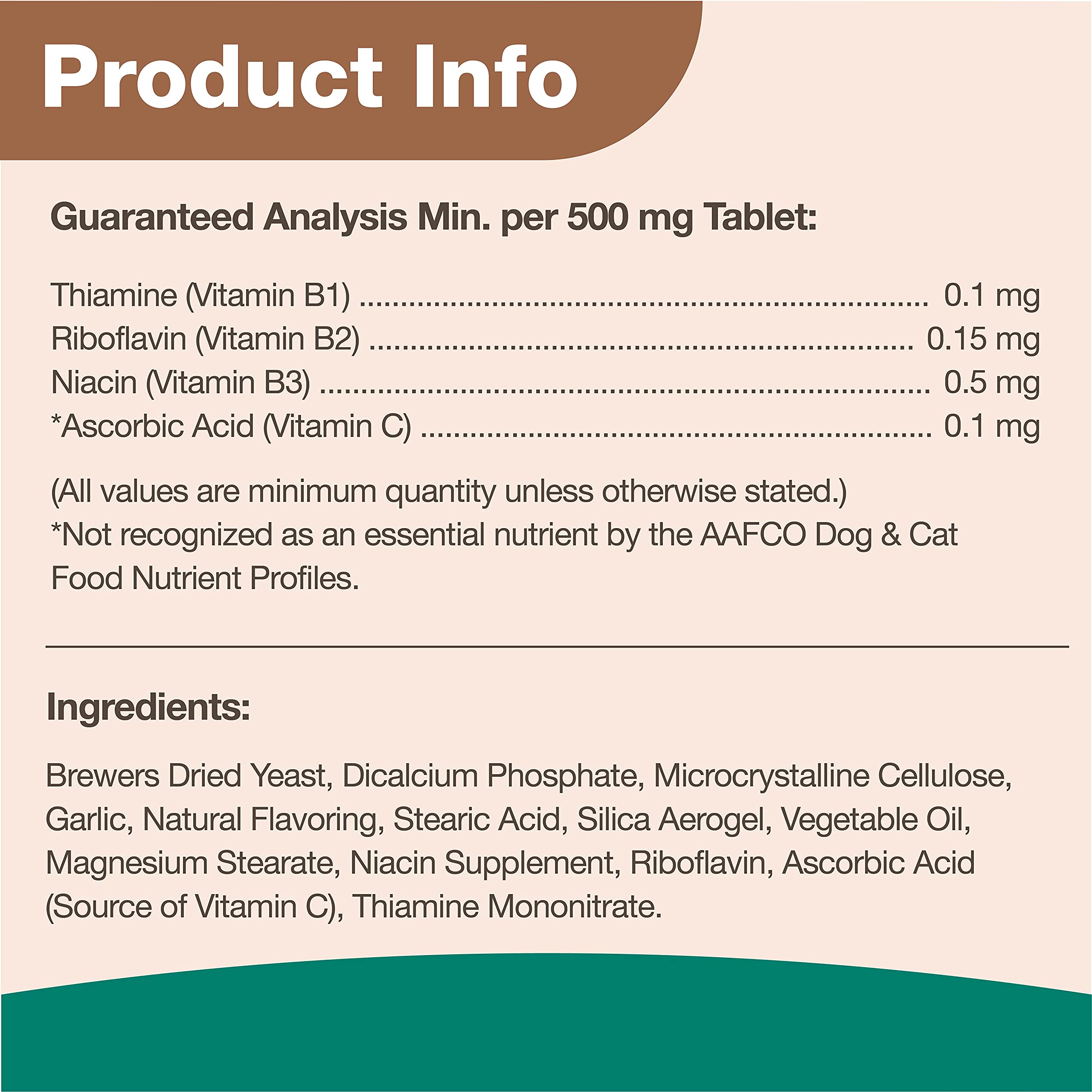 NaturVet etiqueta de producto – bote de 5000 tabletas, lectura clara y fácil.