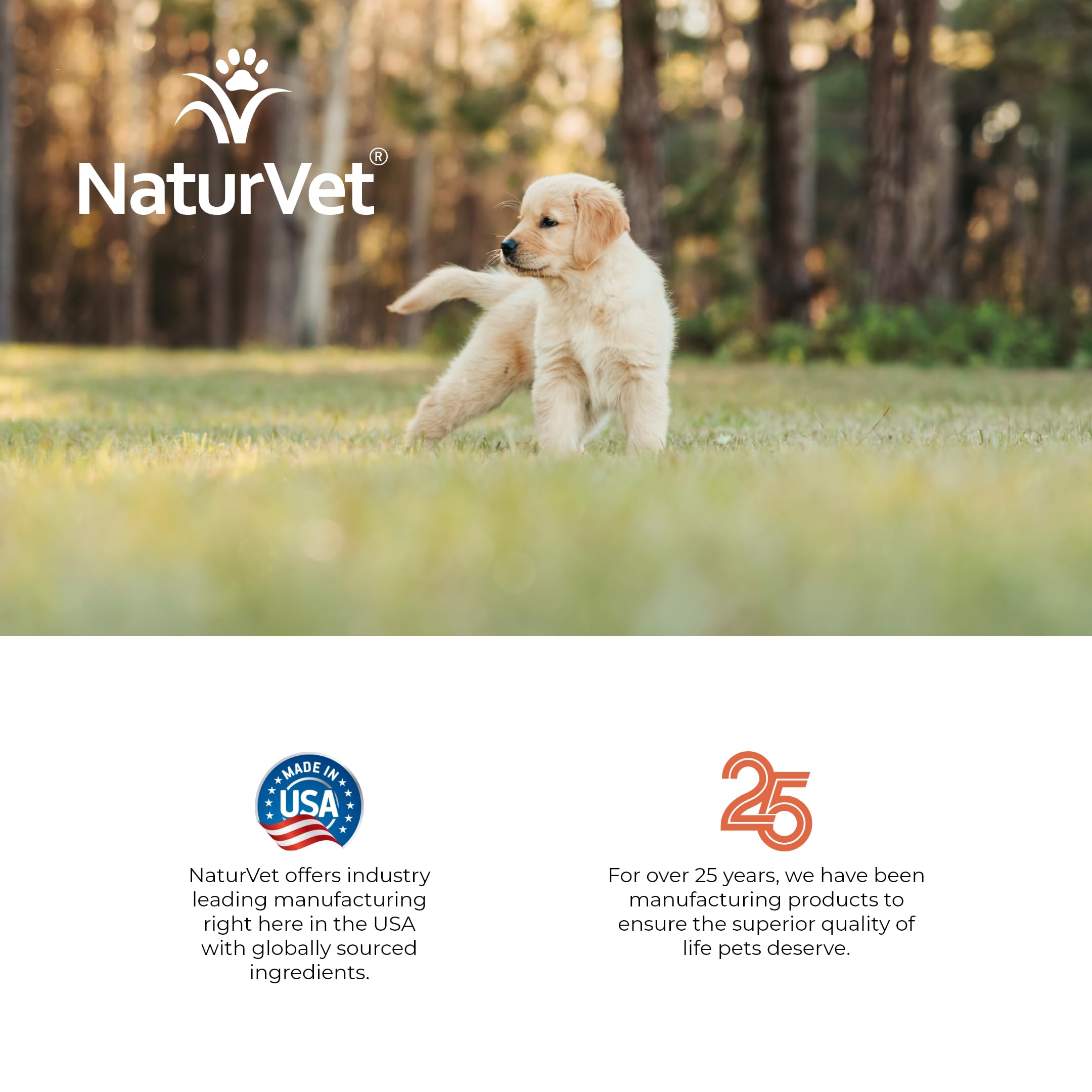 NaturVet garantía de satisfacción y calidad estadounidense.