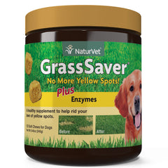 NaturVet GrassSaver: empaque del producto para perros listo para uso diario.