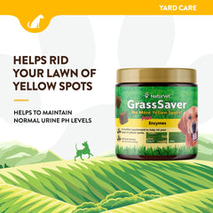 NaturVet GrassSaver: masticables suaves para perros, fáciles de administrar.