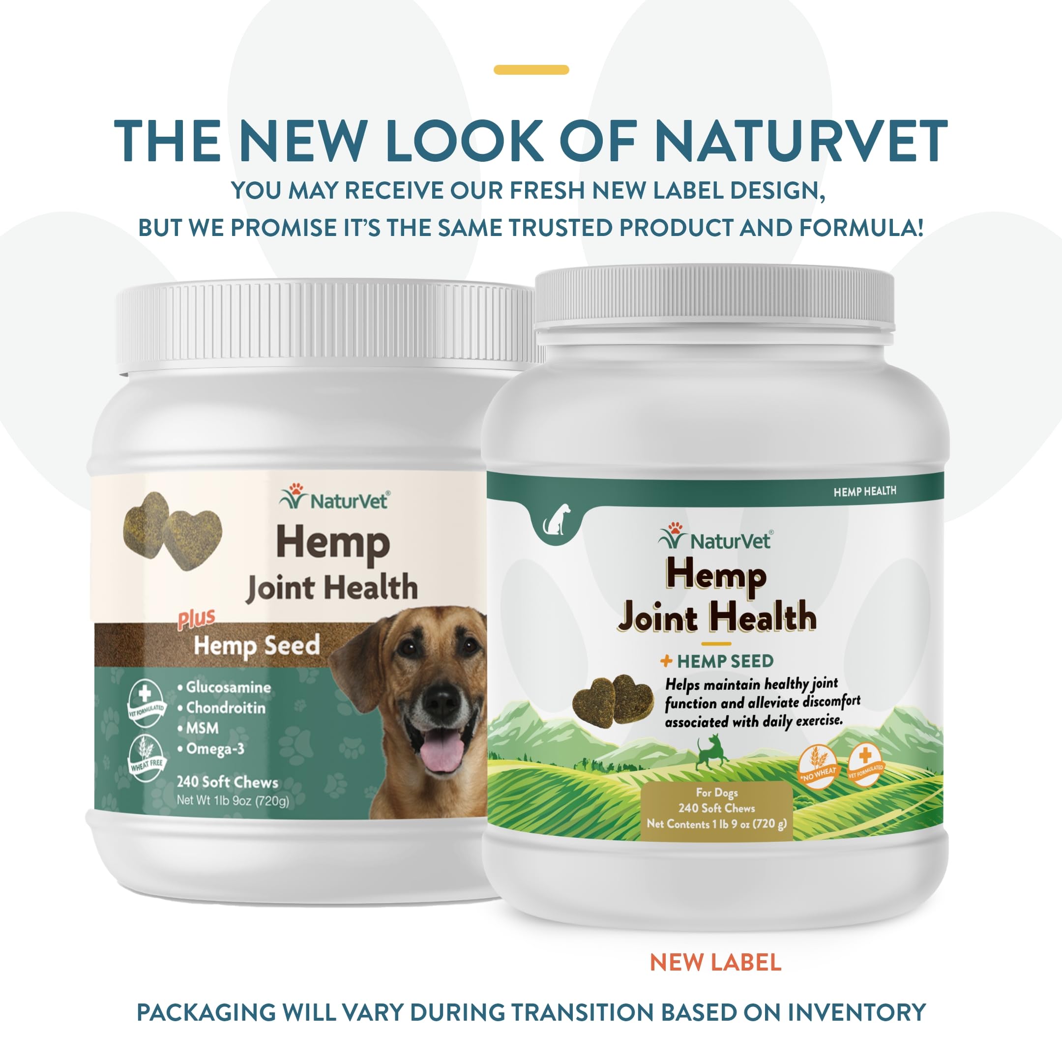 NaturVet Hemp Joint Health soft chew para perros activos