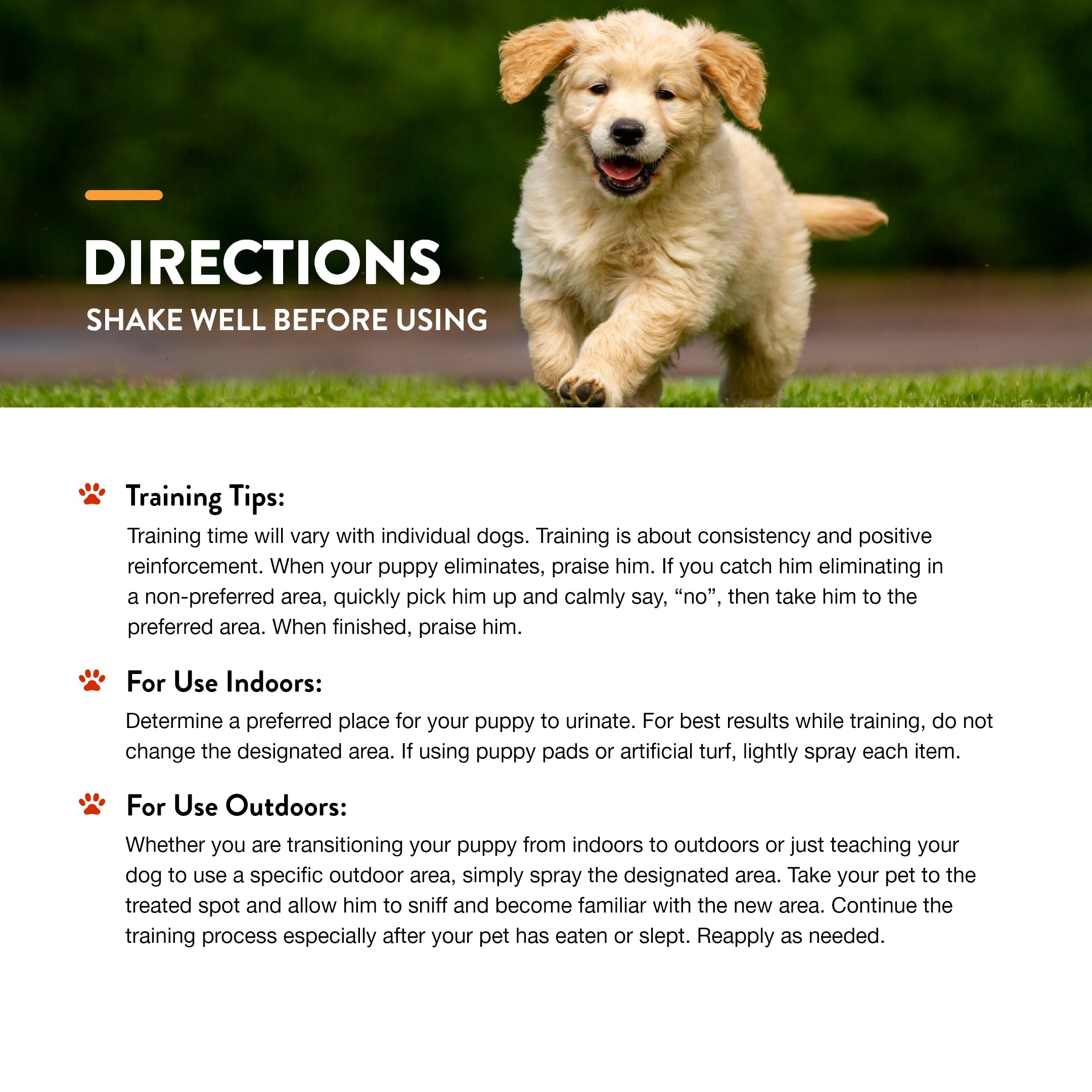 NaturVet instrucciones para interiores y exteriores de uso.