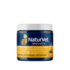 NaturVet Mushroom Max, suplemento inmunidad para perros, 60 cápsulas, apoyo diario.