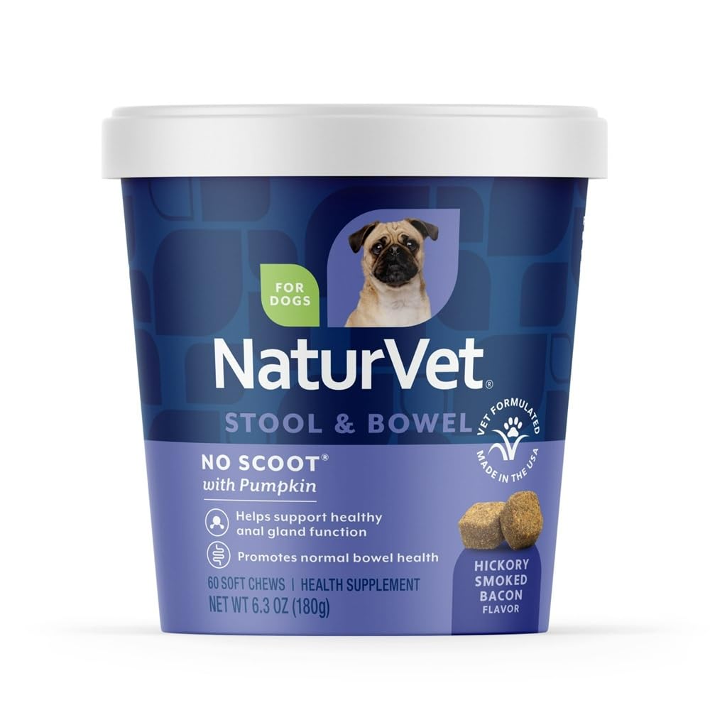 NaturVet No Scoot: botella de gomitas para cuidado gastrointestinal.