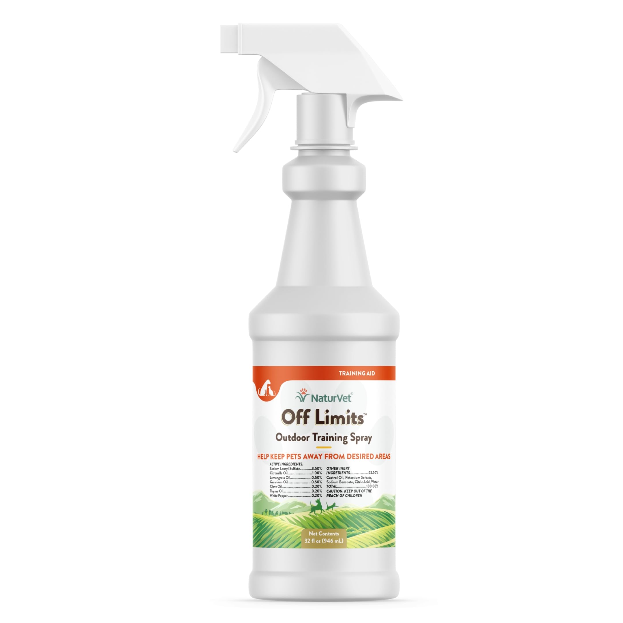 NaturVet Off Limits: botella pulverizador para disuadir mascotas en exteriores