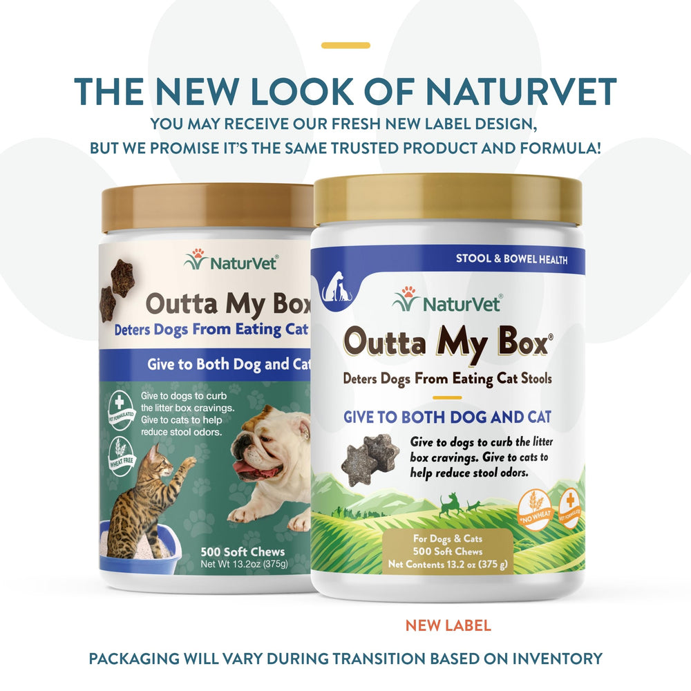 NaturVet Outta My Box: gomita suave para perros, refuerzo diario de hábitos saludables.