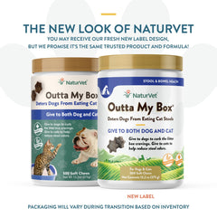 NaturVet Outta My Box: gomita suave para perros, refuerzo diario de hábitos saludables.