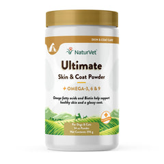 NaturVet polvo piel y pelaje con omega 3-6-9 para perros y gatos