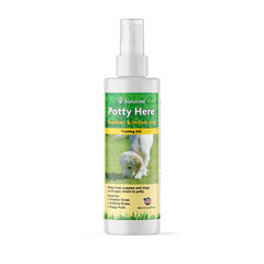 NaturVet Potty Here Rojiador, frasco de 8 oz para entrenamiento de mascotas.