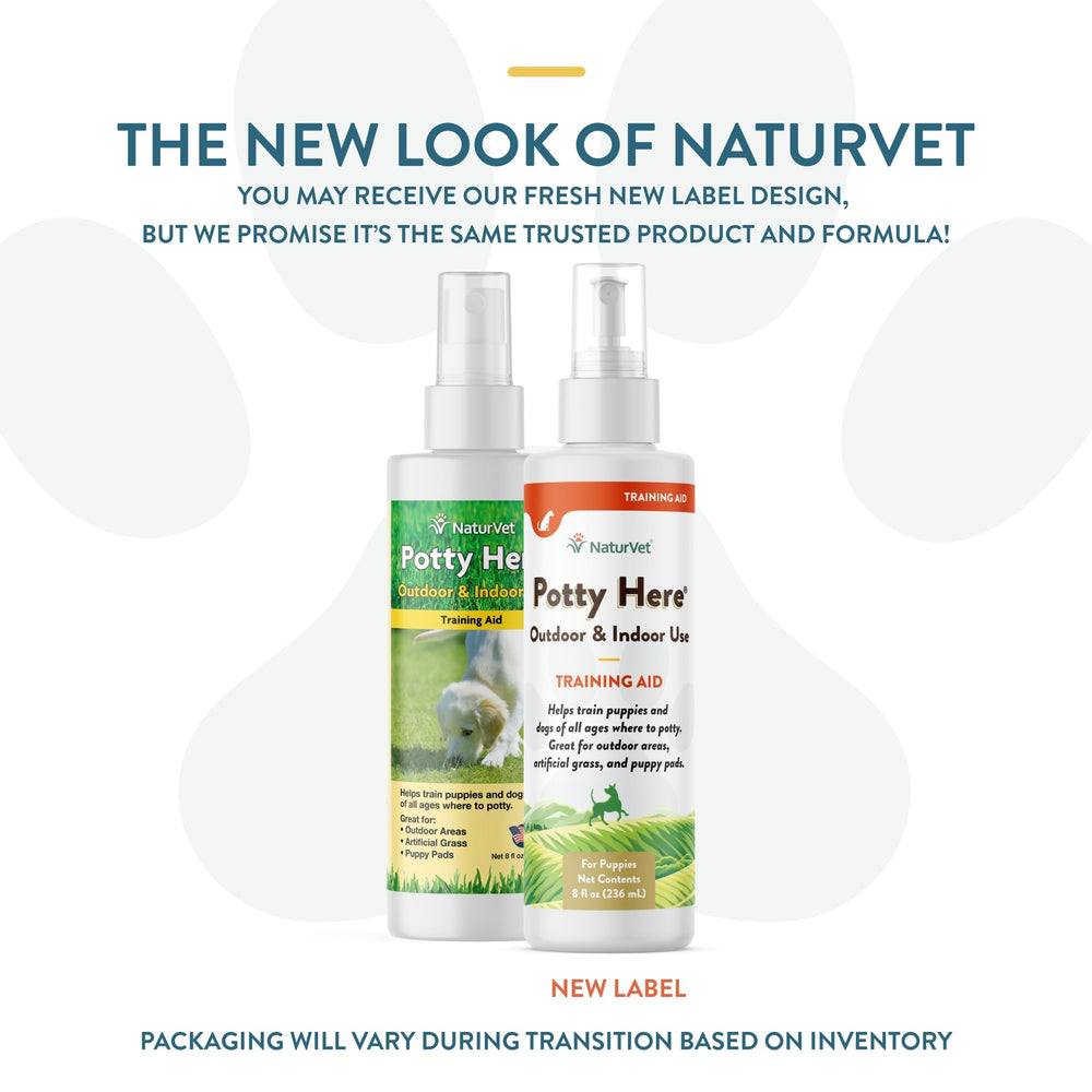 NaturVet Potty Here Rojiador en uso interior y exterior para entrenamiento.