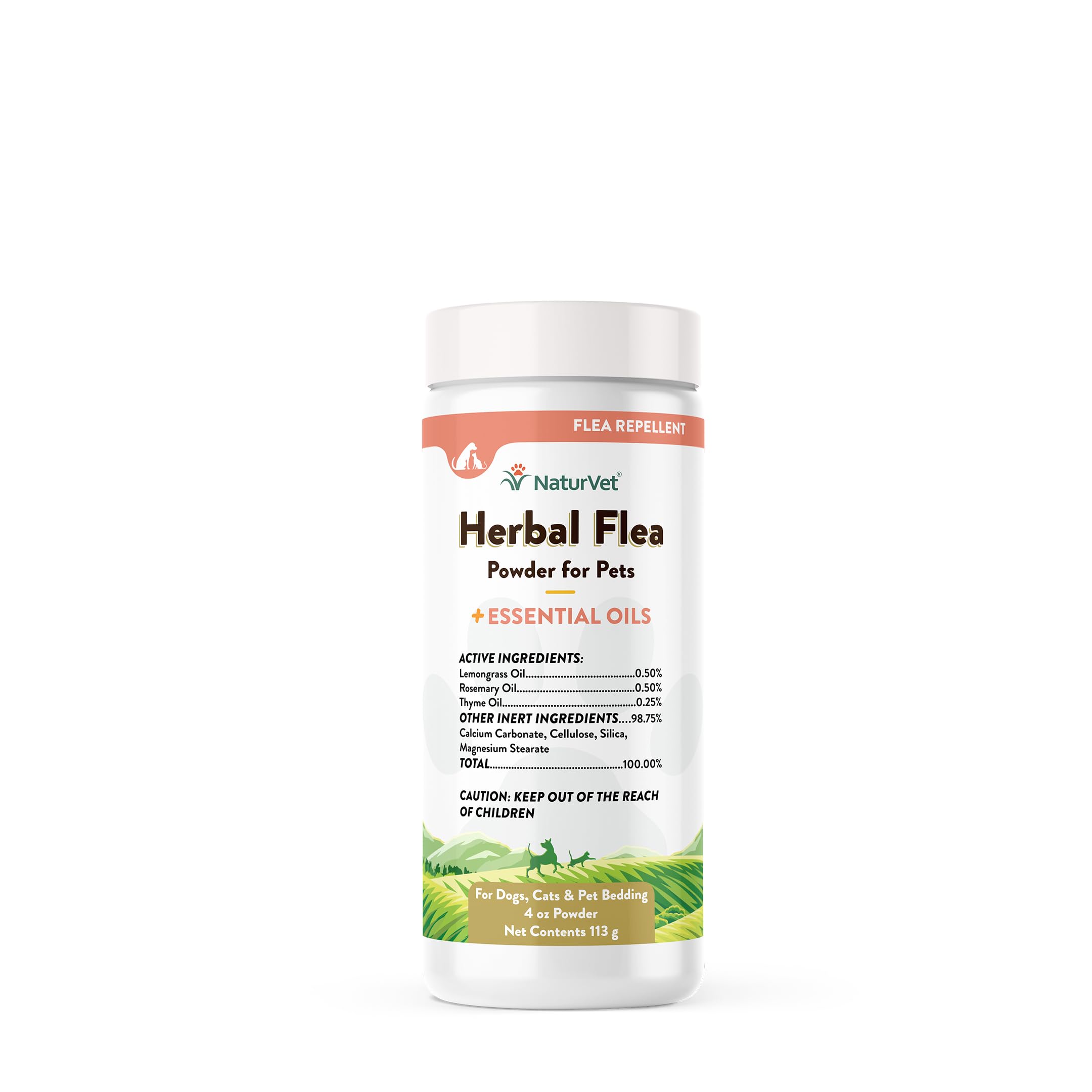 NaturVet Pulgas Herbales Polvo: aroma herbal fresca para mantener pulgas alejadas en perros y gatos
