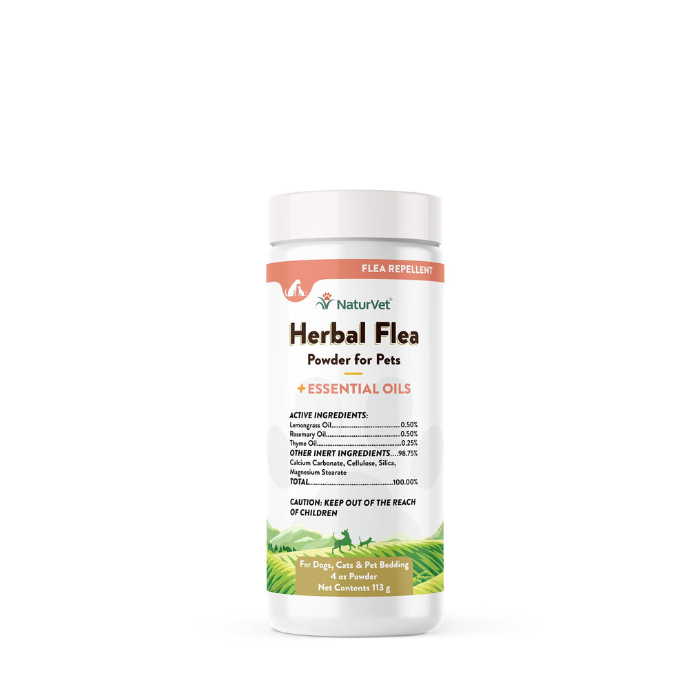 NaturVet Pulgas Herbales Polvo: aroma herbal fresca para mantener pulgas alejadas en perros y gatos