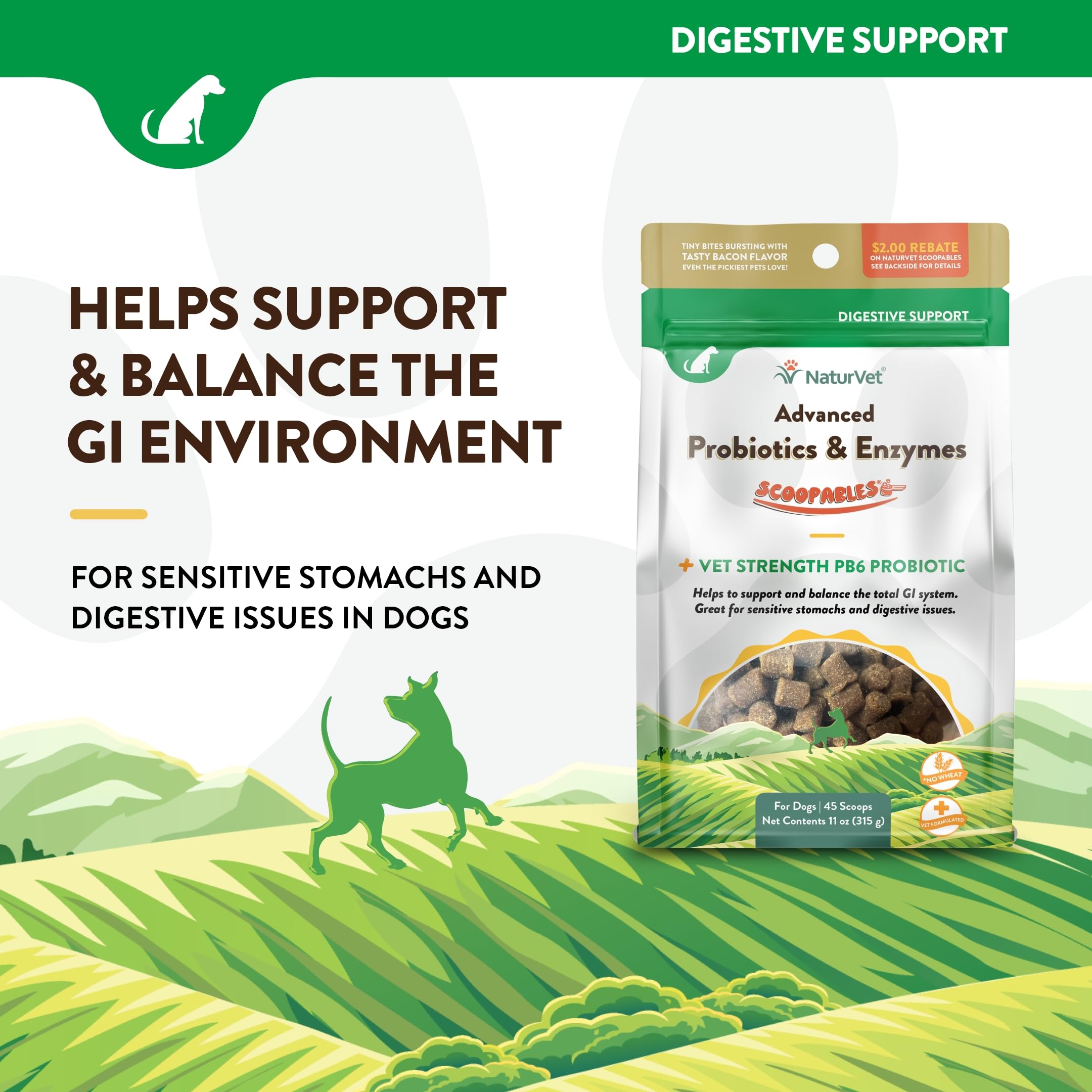 NaturVet Scoopables sabor tocino ahumado para masticar y disfrutar