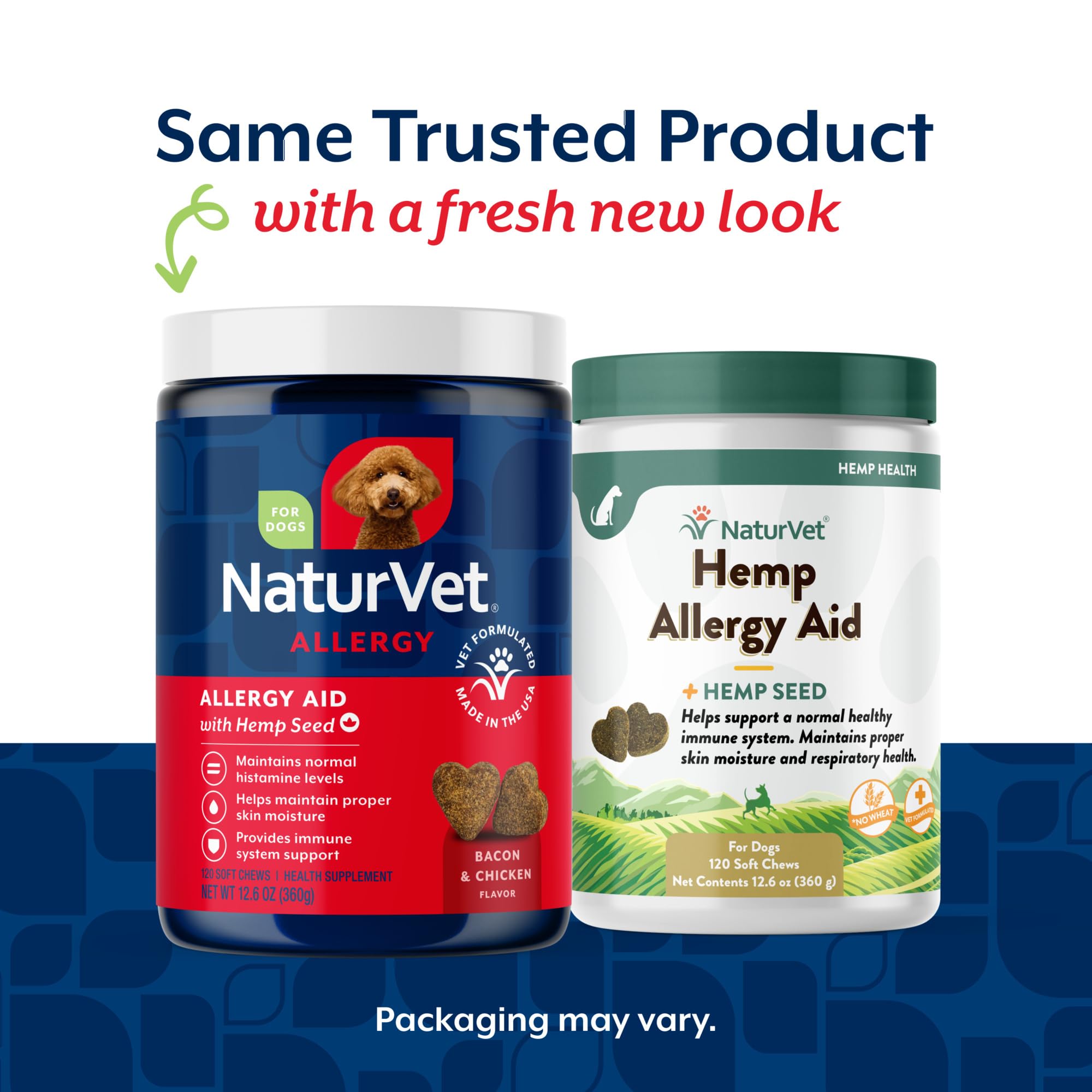 NaturVet semillas-de-canamo para perros, beneficios de apoyo inmunológico y piel saludable.