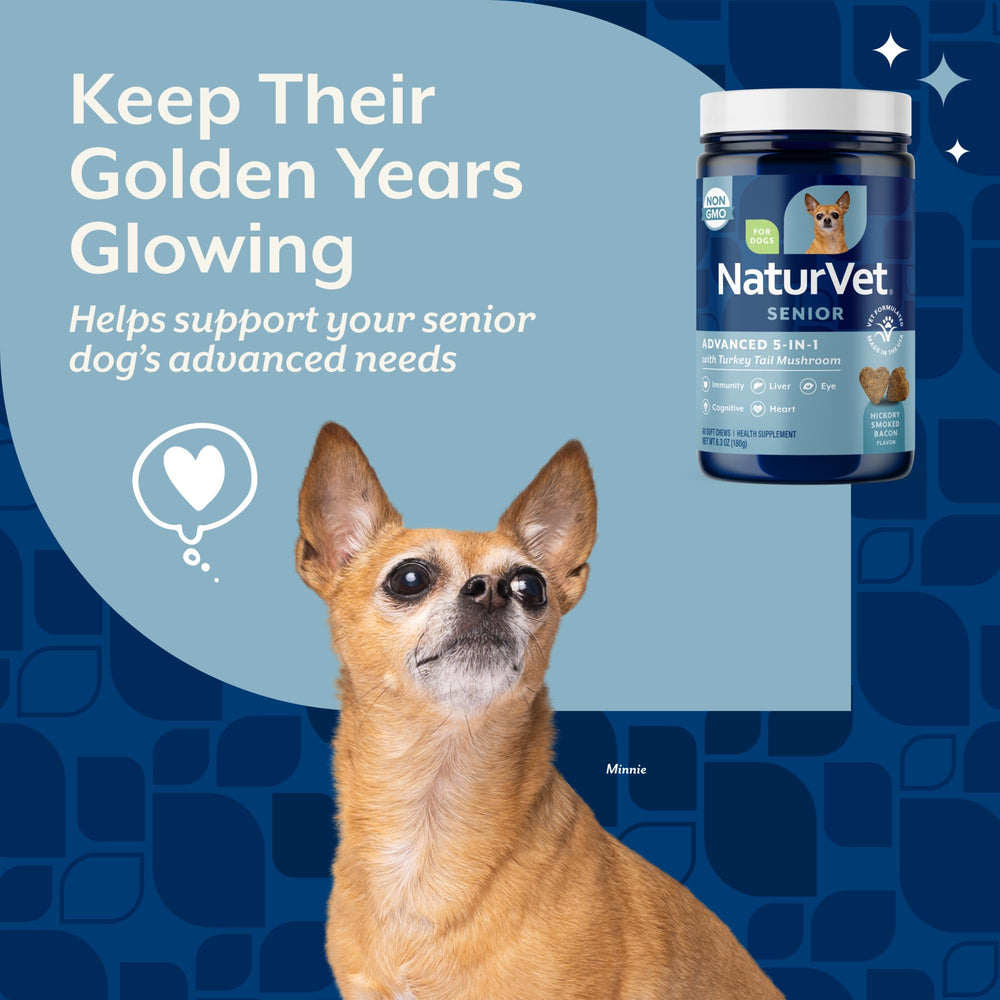 NaturVet Senior Advanced 5-en-1: textura suave de las tabletas para consumo cómodo.