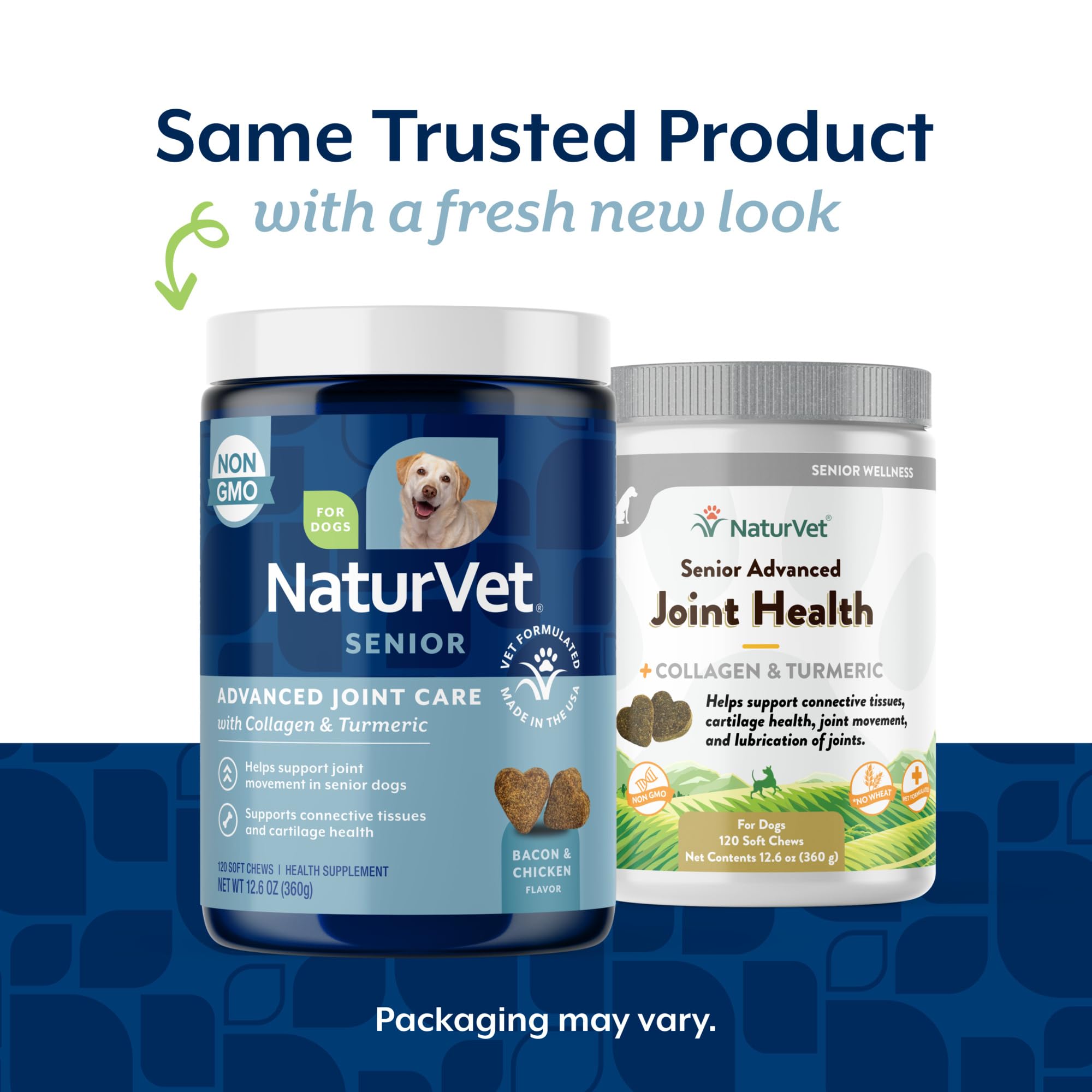 NaturVet Senior con glucosamina y condroitina para movilidad.