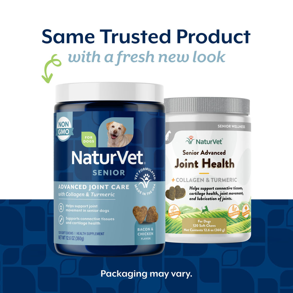 NaturVet Senior con glucosamina y condroitina para movilidad.