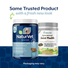 NaturVet Senior con glucosamina y condroitina para movilidad.