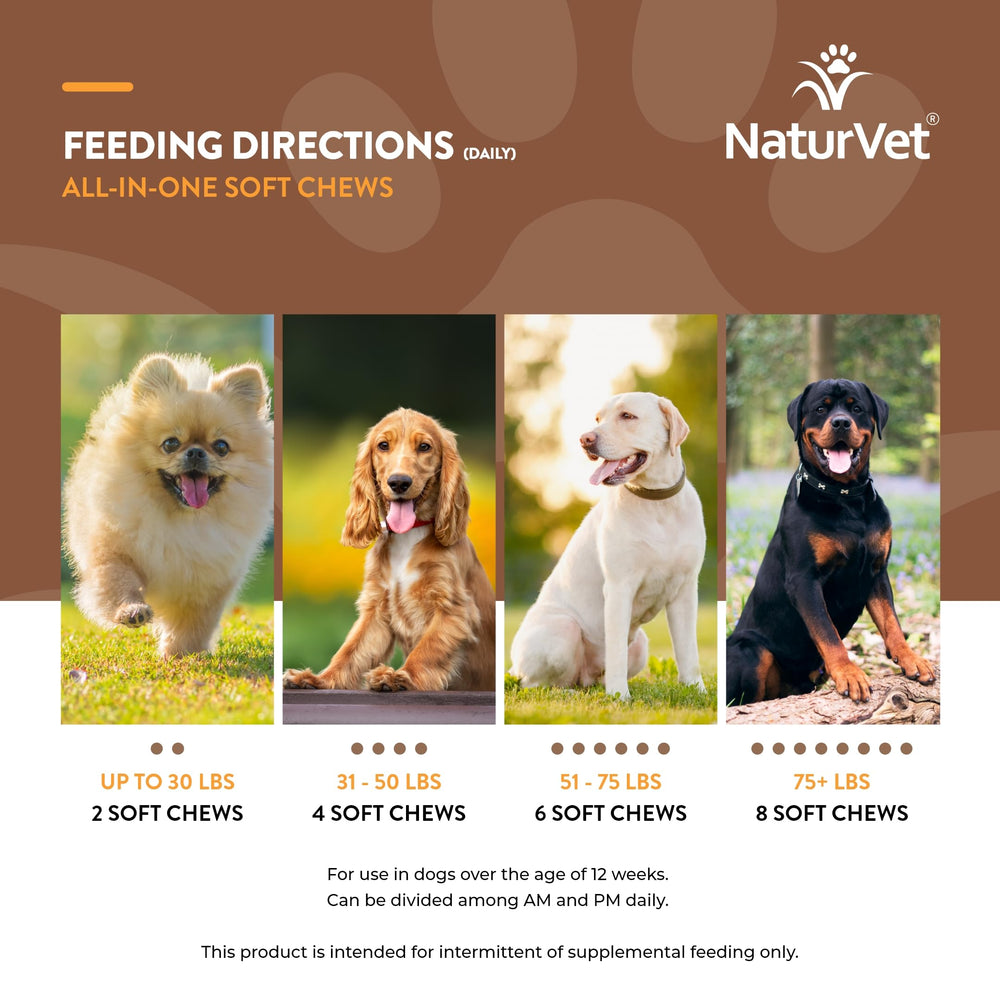 NaturVet All-in-One gomitas sabor natural para perros